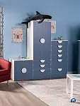 Шкаф распашной Пикси, с двумя дверьми, тремя выдвижными ящиками и полкой 60x57x180, озорной василек | изображение 7