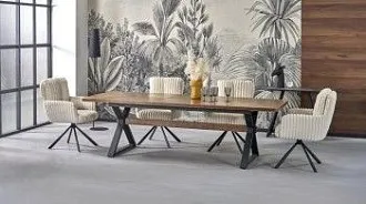 Стол обеденный Halmar BARON 200 (орех/черный)