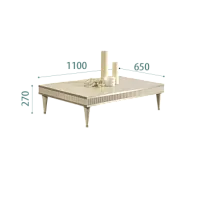 Журнальный столик узкий Римини СОЛО (Ваниль/Серебро) РМСТ-3(s)