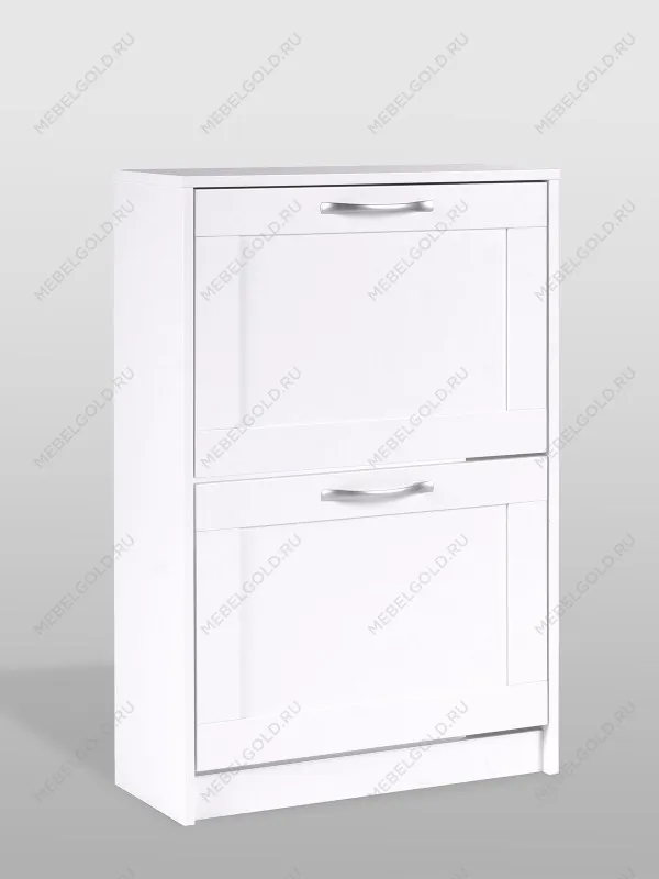 Обувница Сириус с 2 откидными ящиками, 60 х 25 х 89 см, ЛДСП, белая | изображение 5