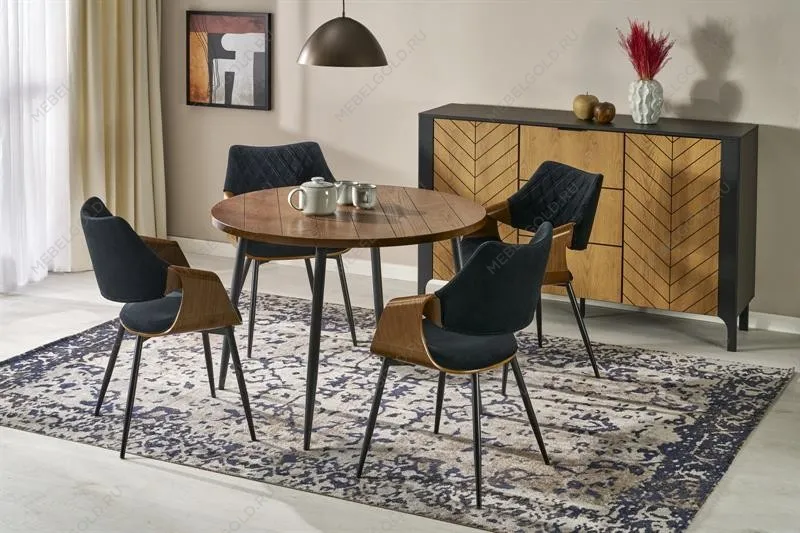 Стол обеденный Halmar BARRY 105 (орех/черный)