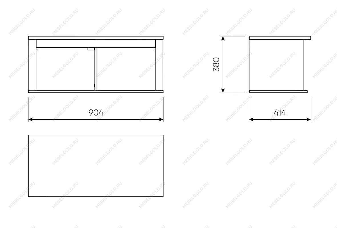 САГА полка навесная 2 секции белая | изображение 1