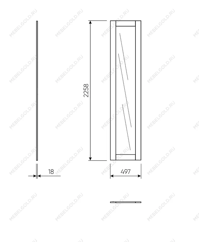 МАКС дверь 50 (с зеркалом) серая | изображение 1