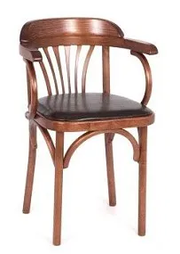 Стул Михаэль мягкий (средний тон, кожзам коричневый)