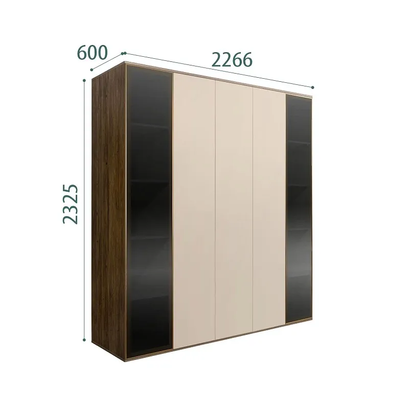 Шкаф 5-ти дв. Bogemia Woodline Air (Ваниль/Золото) БМШ2/5(2)