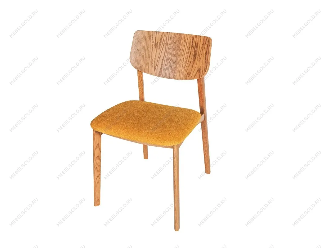 Стул LESTER жесткая спинка (Дуб натуральный с патиной темный орех - 49 Букле Желтый) | изображение 2