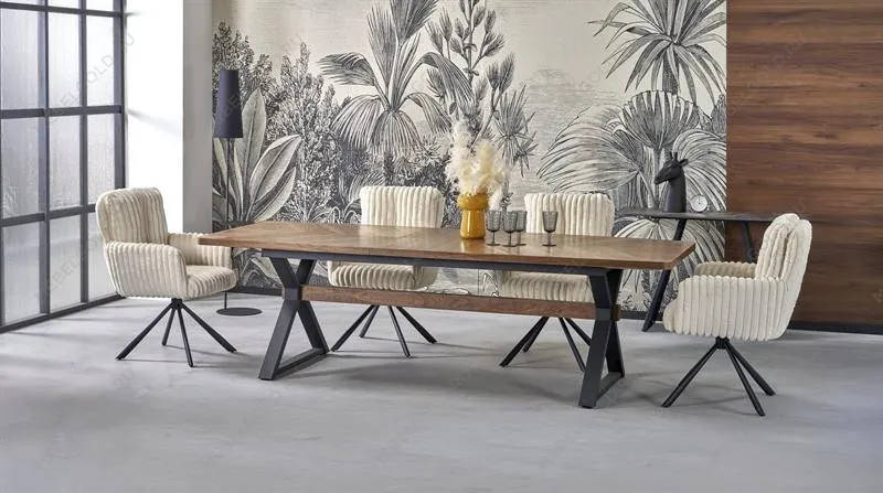 Стол обеденный Halmar BARON 200 (орех/черный)