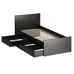 Ящик выкатной для кроватей СИРИУС, 138х60х20 см, черно-коричневый, дуб венге | изображение 11