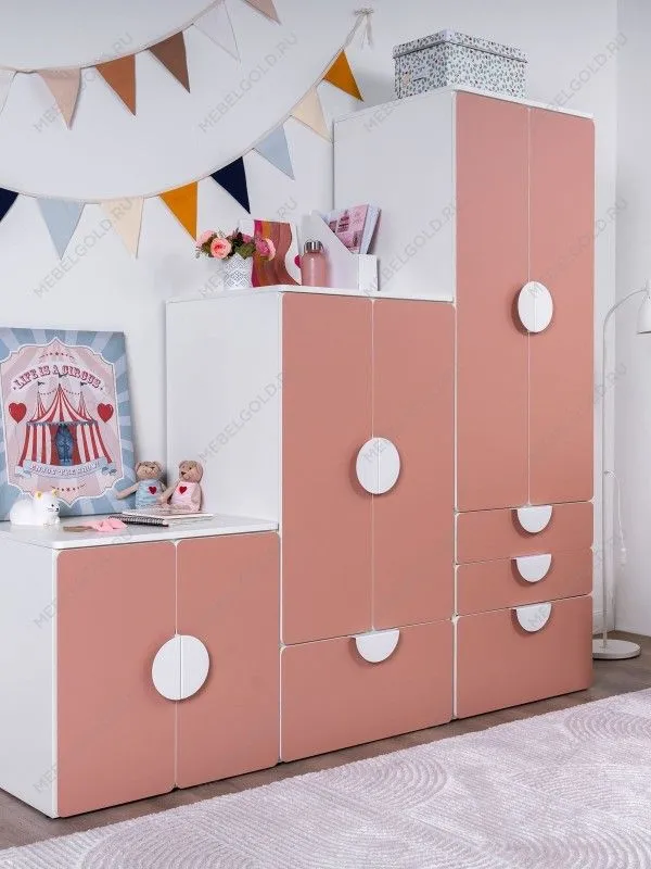 Шкаф распашной Пикси, с двумя дверьми, полкой и одним выдвижным ящиком 60х57х120, мечтательный пион | изображение 8