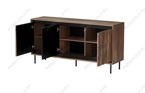 Комод Halmar SWING KM-1 (орех/черный) | изображение 2