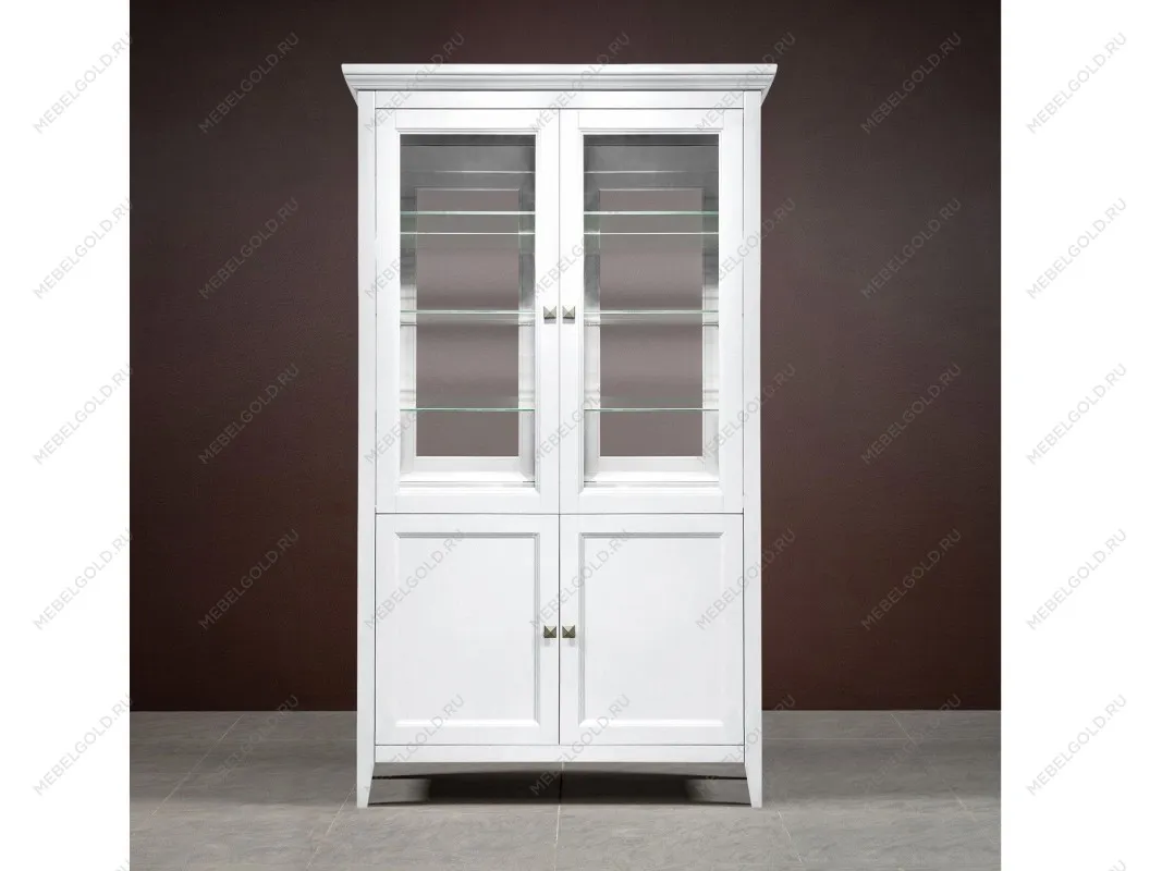 Витрина 2 дверная с зеркалом Manhattan (Белый) | изображение 1