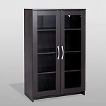 БРИМНЭС / СИРИУС тумба ИКЕА / IKEA 2 двери со стеклом 78х123 Дуб Венге | изображение 1