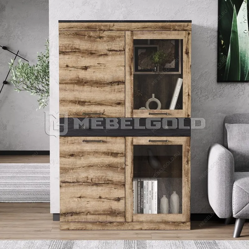 Шкаф с витриной Джаггер 2V2D1S | изображение 1