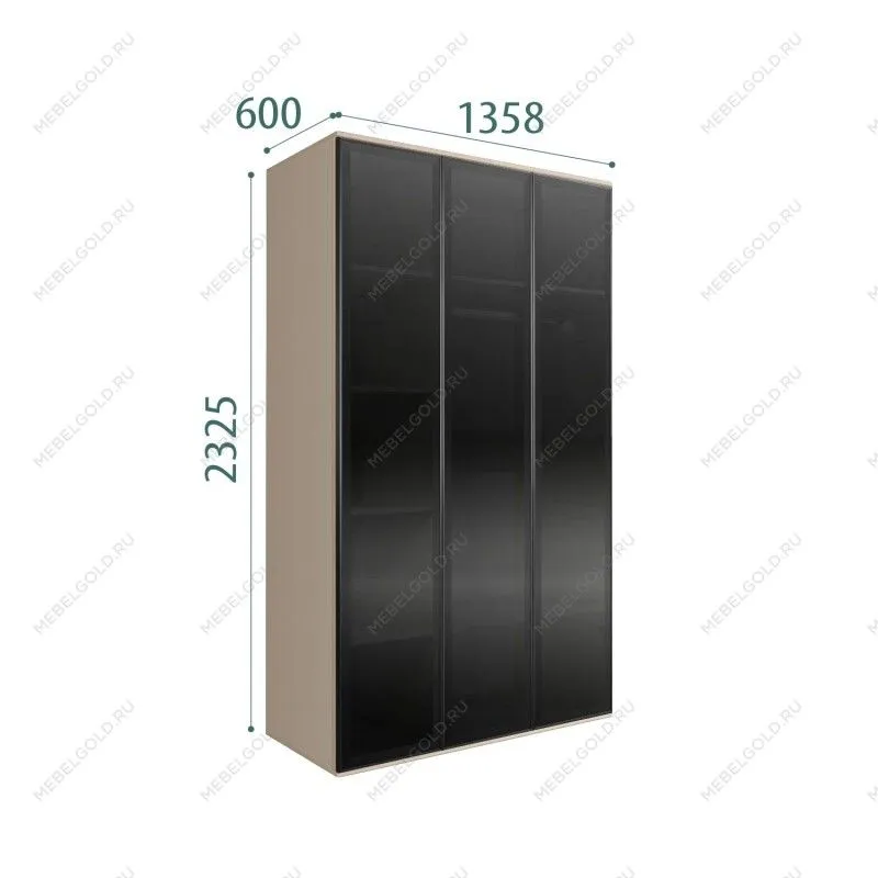 Шкаф 3-х дверный Bogemia Air (Ваниль/Черный) БМШ2/3(3)