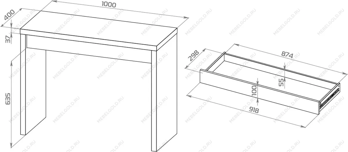 Стол туалетный Энкель с ящиком, 100x78х40 см, белый | изображение 10