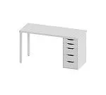 ИНГАР стол письменный ИКЕА / IKEA белый,120x75, с одной тумбой | изображение 2