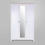 САГА шкаф 3 двери с зеркалом белый/ясень | изображение 2