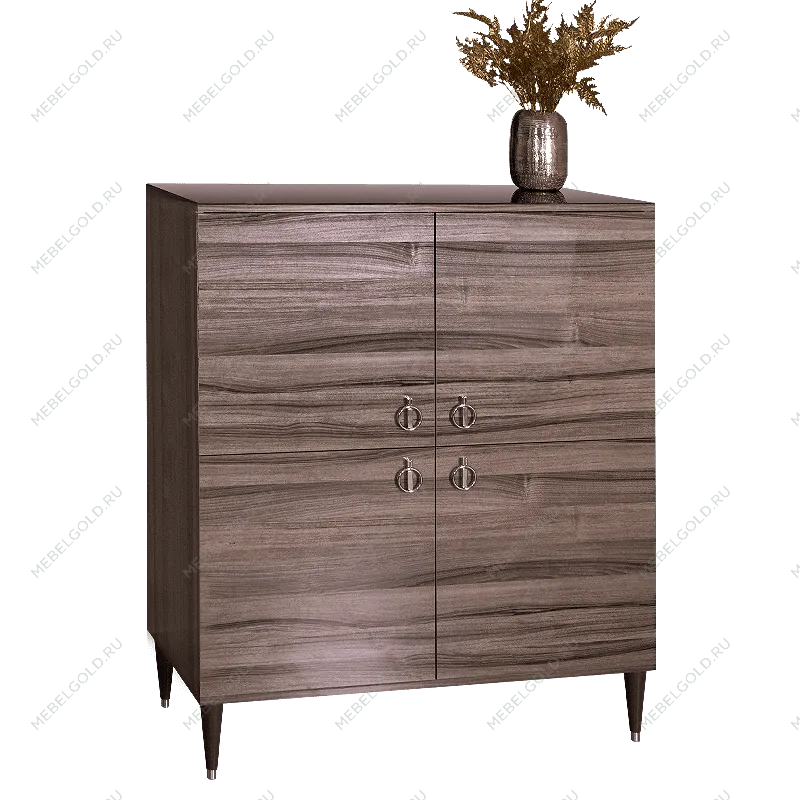 Пенал 4 двери Римини (Орех империя/Серебро) РМП-3