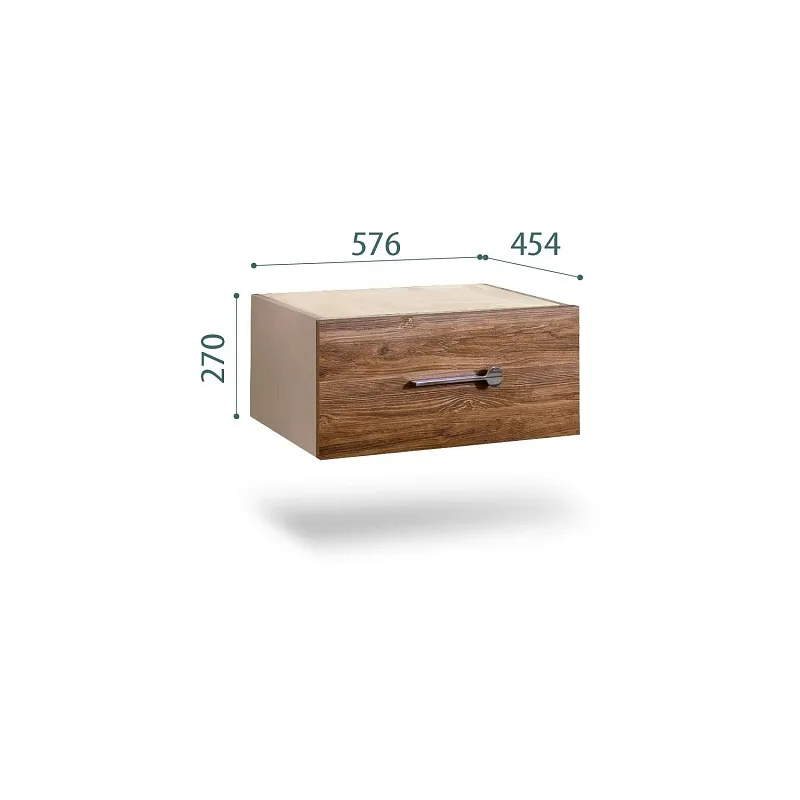 Тумба прикроватная Bogemia Fly Wood Wo (Ваниль) (Novabuk/Хром) БМТП-1