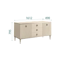 Комод для гостиной 1.6м Римини СОЛО (Ваниль/Серебро) РМКМ-4(s)