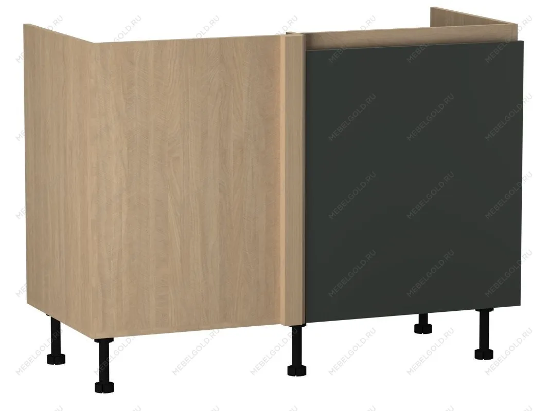 Стол под мойку угловой СМУ-120 правый, Женева (1154*534*870) Дуб Палермо/Зеленый матовый, 21932