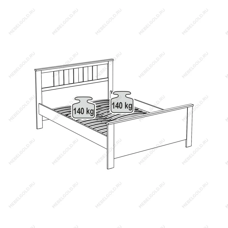 Кровать двуспальная Сага, 140х200 см, темно-бирюзовая/ясень | изображение 13