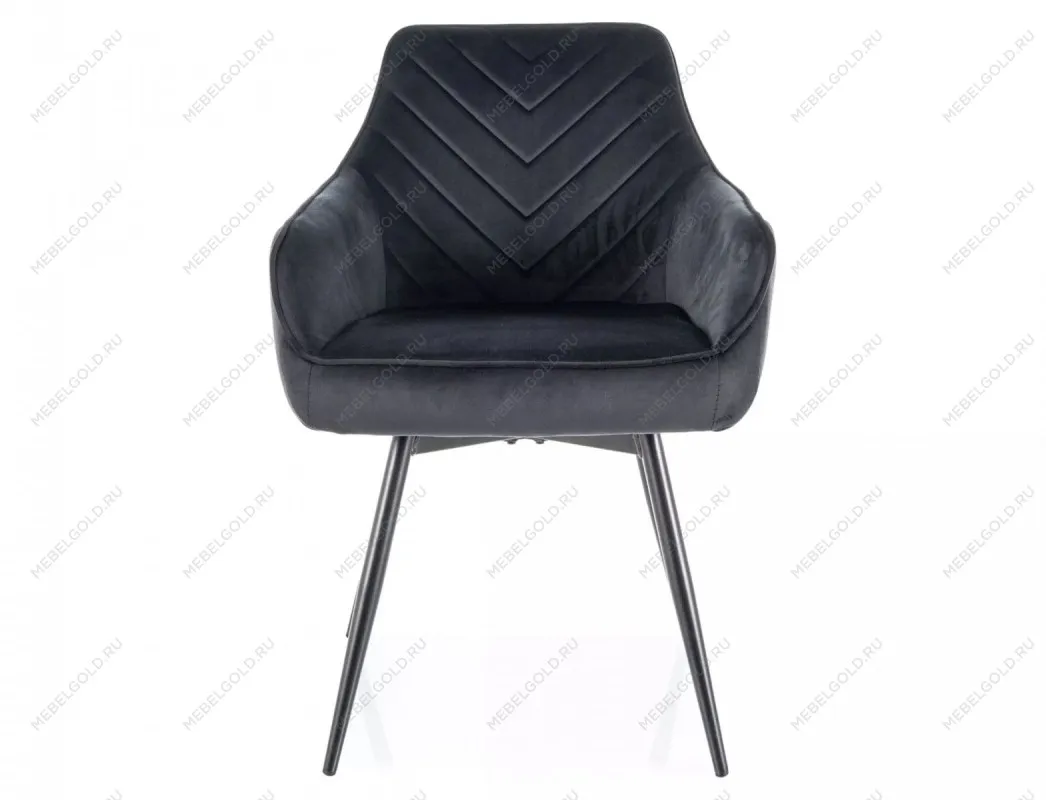 Стул кухонный Signal SERVIO Velvet Bluvel 19 поворотный (черный/черный) | изображение 1