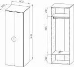 Шкаф Пикси распашной, с двумя дверьми и полкой 60x57x180, мечтательный пион | изображение 10