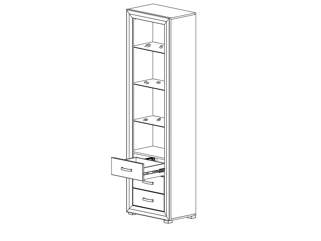 Шкаф с витриной Мальта REG1W3S | изображение 1