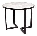 Стол круглый Лофт Зиг-Заг (ЛДСП 32 мм /Мрамор сетте 1468/ кромка чёрная) | изображение 1