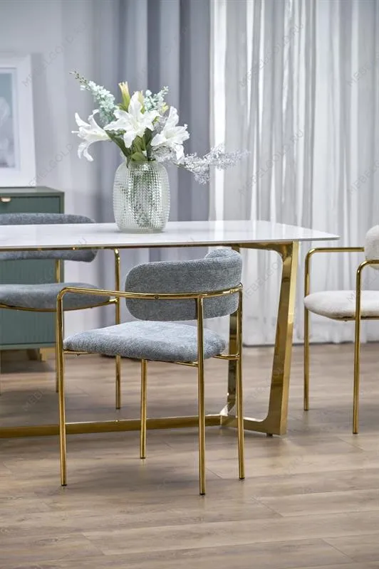 Стол обеденный Halmar CLEMENTE 160 (белый мрамор/золотой) | изображение 12