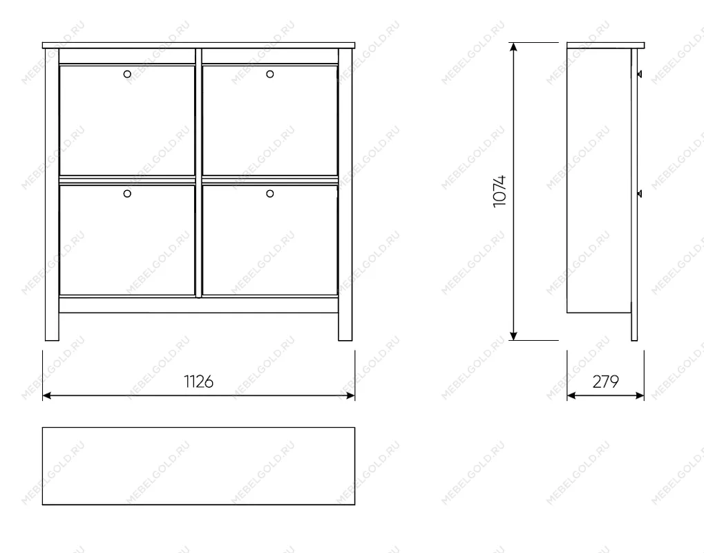 САГА тумба для обуви 113х108 белая/ясень | изображение 1