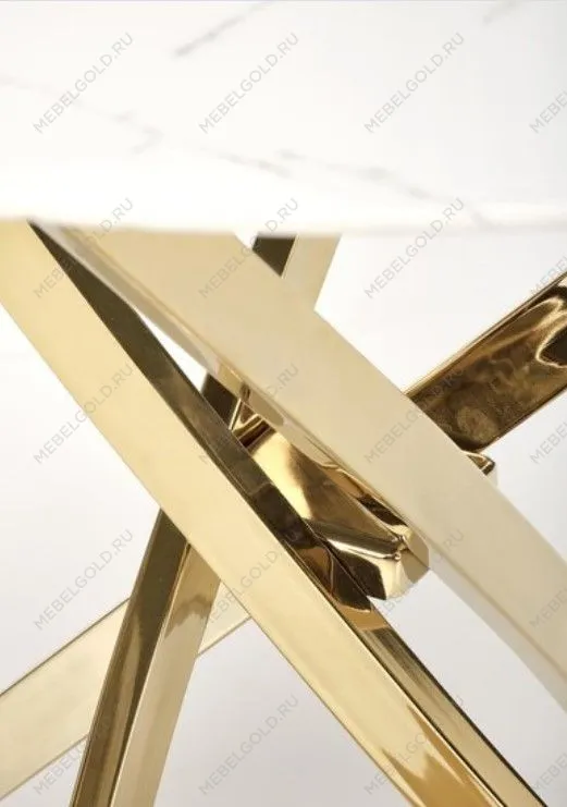 Стол обеденный Halmar RAYMOND 2 (белый мрамор/золотой) | изображение 5