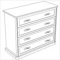 Комод Мишель 4 ящ. широкий белый матовый