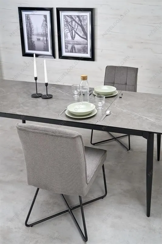 Стол обеденный Halmar CHARLES 180 раскладной (серый мрамор/черный) | изображение 15