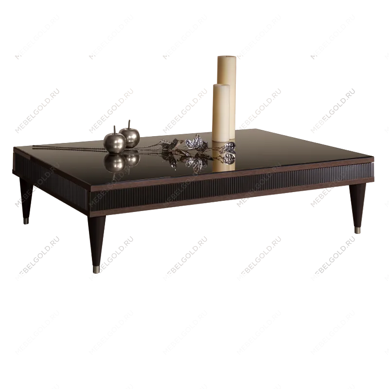 Журнальный столик узкий Римини СОЛО (Орех империя/Серебро) РМСТ-3(s)