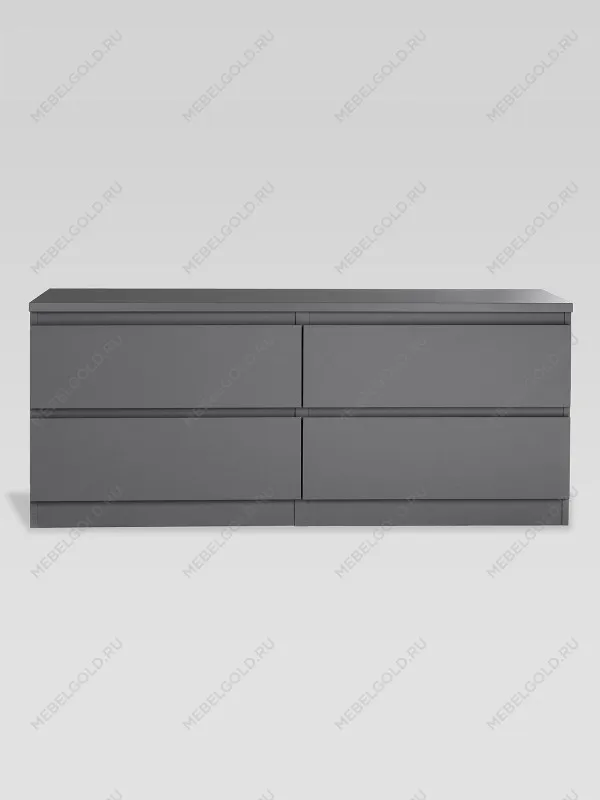 Тумба для ТВ Кастор, 4 ящика, 130х40х54 см, серая | изображение 6