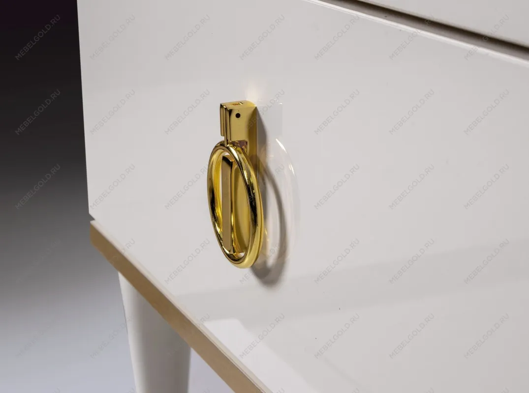 Шкаф 4-х дверный с ящиками Римини (Белый/Золото) РМШ2/41 | изображение 4