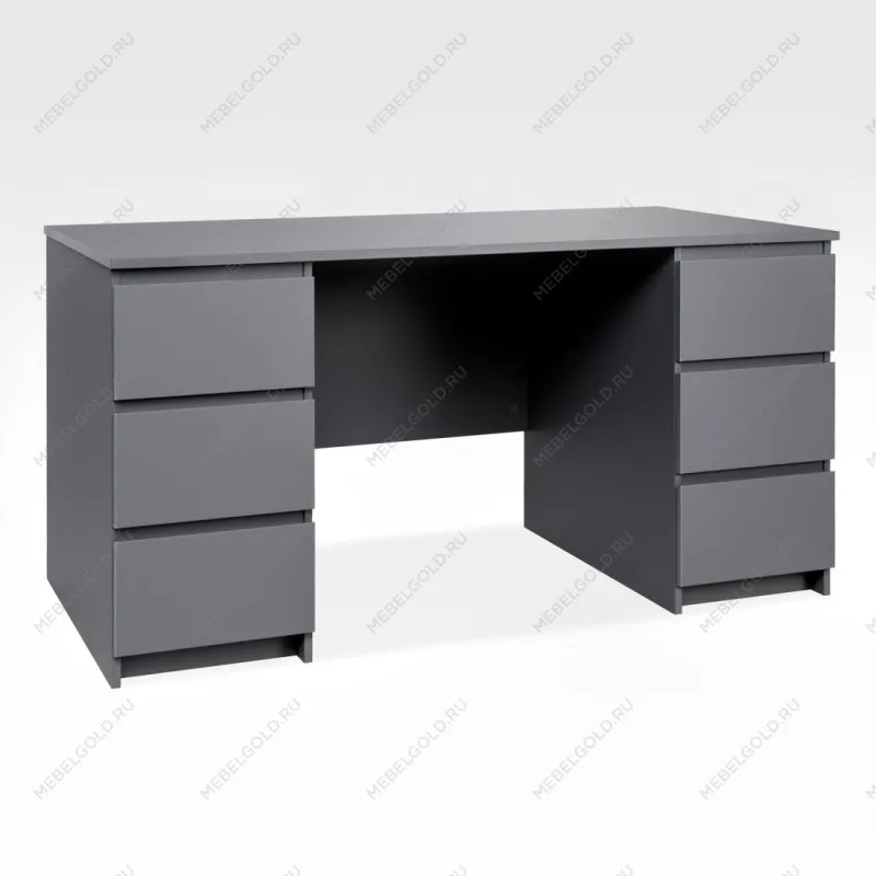КАСТОР (KULLEN) стол письменный 6 ящиков 151х65 серый