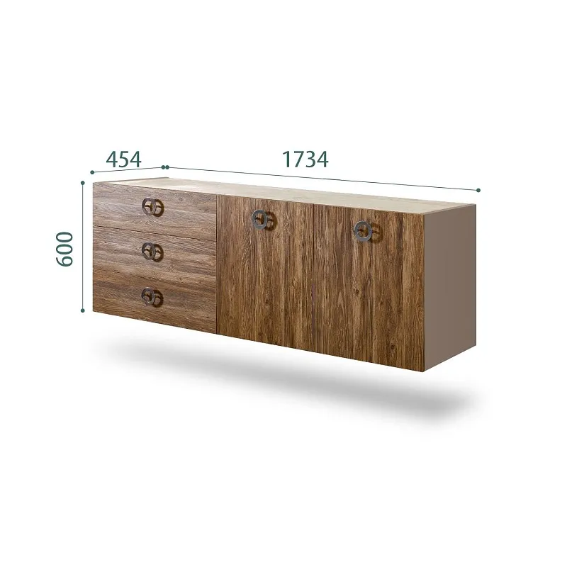 Комод 1.6м Bogemia Fly Wood Fi (Мокка) (Novabuk/Хром) БМКМ-4