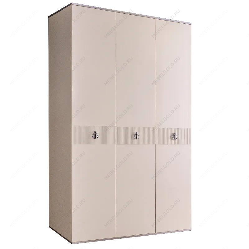 Шкаф 3-х дверный Римини СОЛО (Слоновая кость/Серебро) РМШ2/3(s)