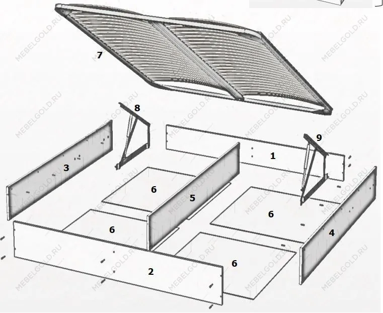 Ящик с подъемным механизмом Лали 180x200 см бежевый