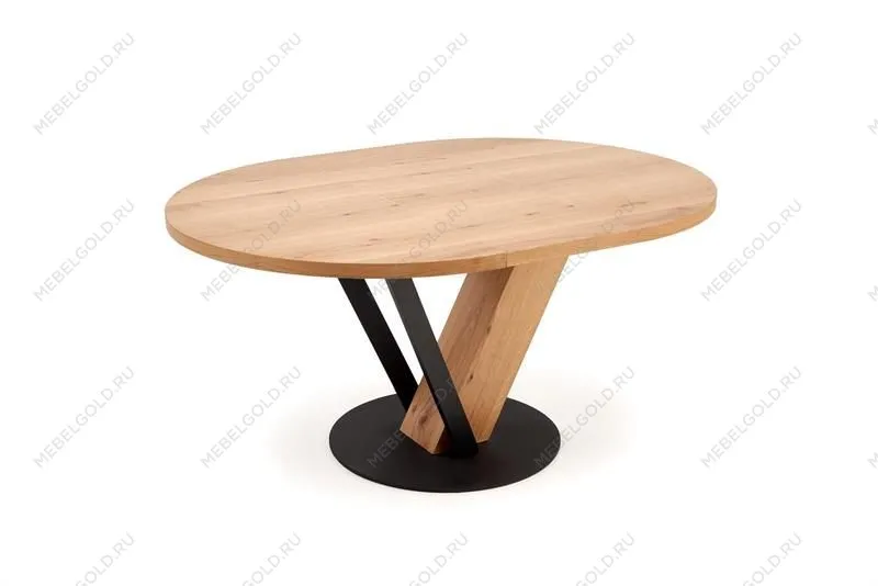 Стол обеденный Halmar FANIS OKRAGLY 120 (натуральный/черный) | изображение 3