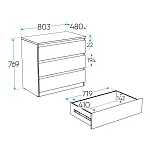 МАЛЬТА комод ИКЕА / IKEA 3 ящика 80х76 Дуб Венге | изображение 4