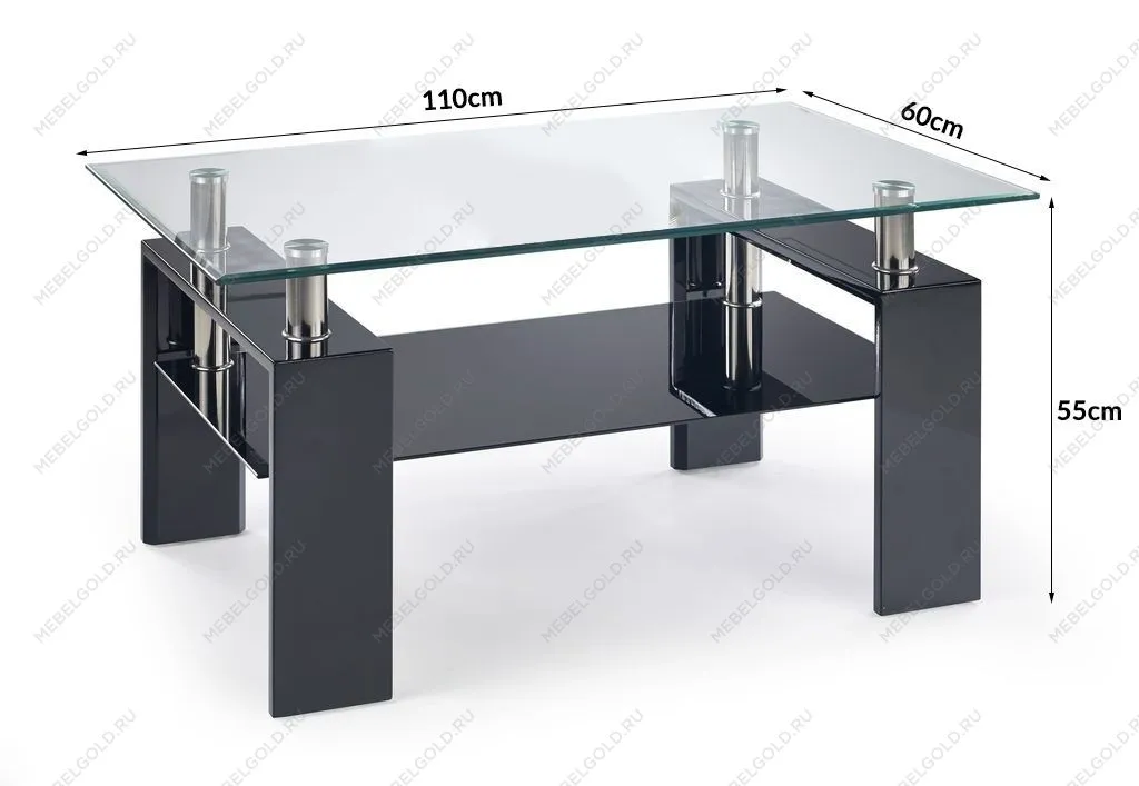 Стол журнальный Halmar DIANA H (черный) | изображение 1