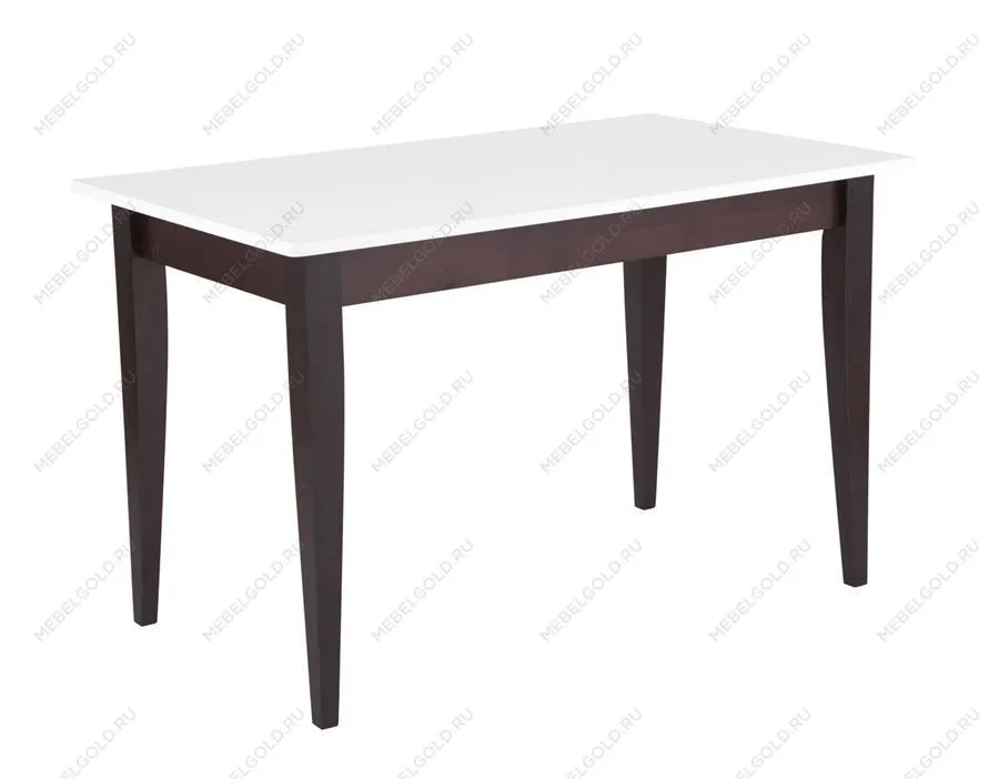 Стол Квадро (1200*700+300/цвет столешницы Белый/цвет ножек Венге)