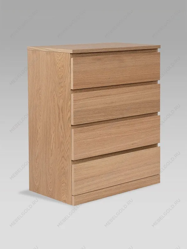 Комод Варма Прайм, 4 ящика, 80х100х48 см, шпон натурального дерева, дуб беленый | изображение 7