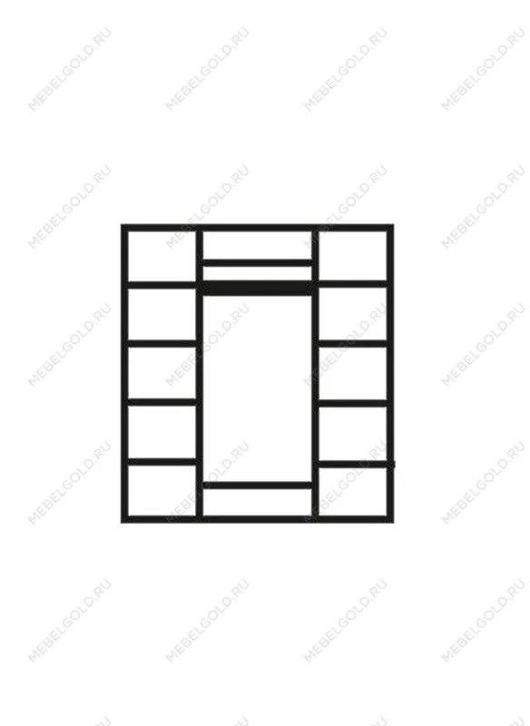 Шкаф 4-х дв. (без зеркал) для платья и белья Венеция дуб седан ВНШ2/4 | изображение 1