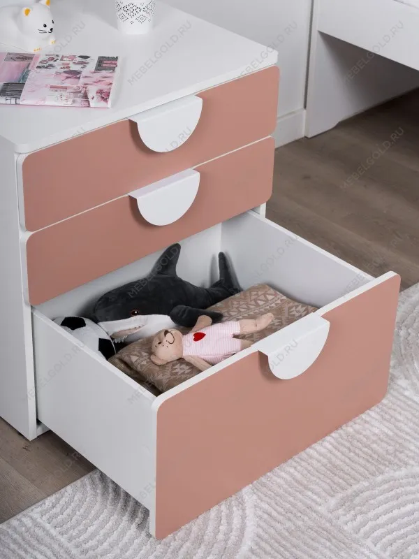 Комод Пикси, 3 ящика 60x57x60, мечтательный пион | изображение 7