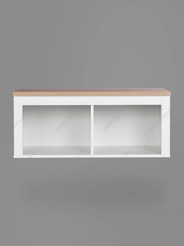 Полка навесная Сага, 2 секции, белая/ясень | изображение 4